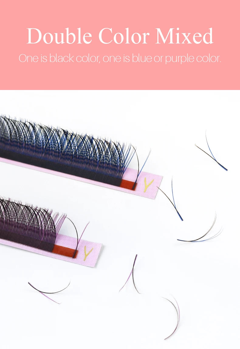 SONG LASHES Y Shape Ombre Color Lashes  Two tip C/D Curl Premade Volume Lashes Individual Eyelash Extension Supplies