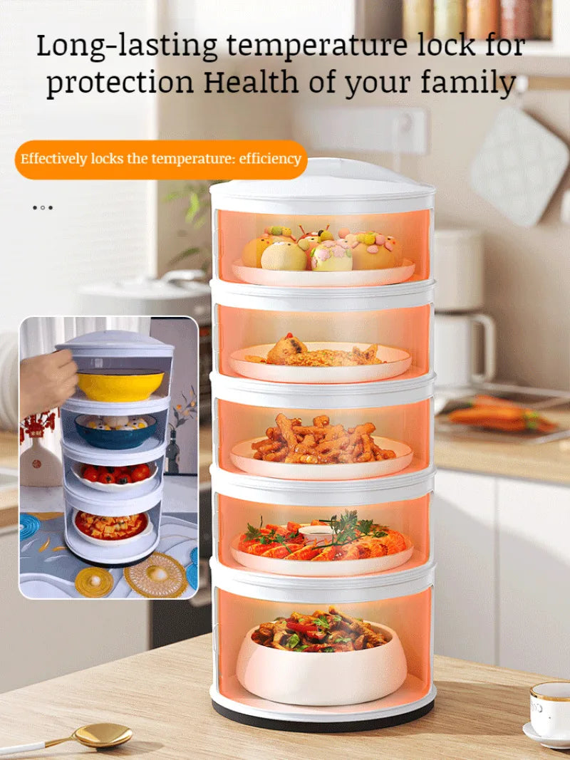 Household thermal dish cover Multilayer storage box leftovers dustproof table folding dish cover