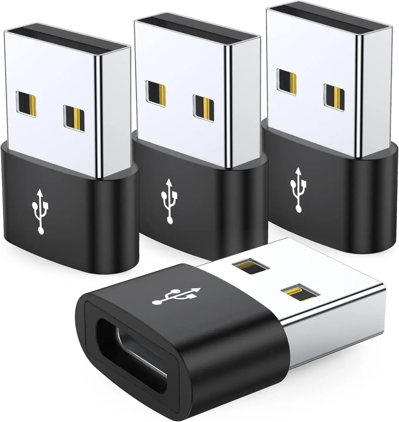 4-Pack USB C Female to USB Male Adapter Type C to USB A Charger Cable Converter,Compatible with iPhone iPad Samsung Galaxy Pixel