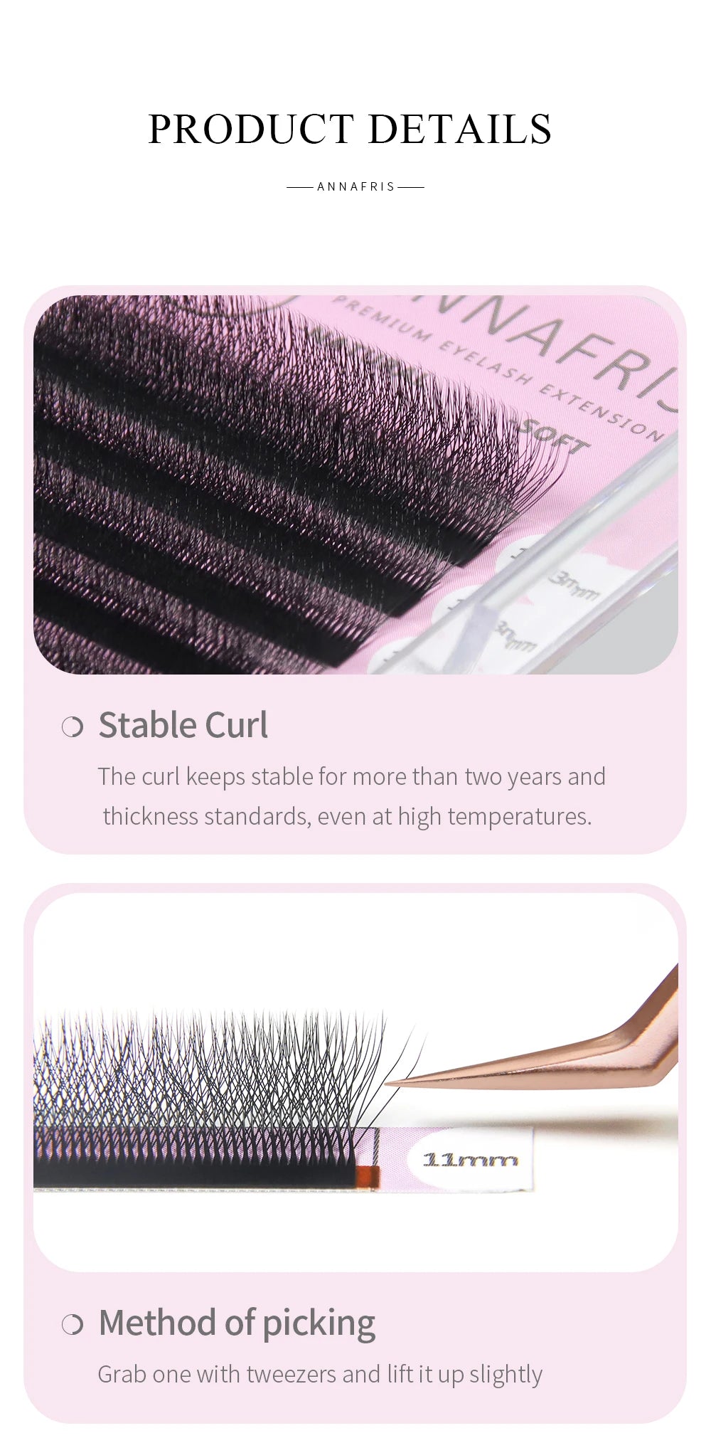 ANNAFRIS W Shape 6D Volume Eyelash Extension False Mink Soft Natural Premade Fans Lash 6D W Shaped Easy Faning Eyelashes