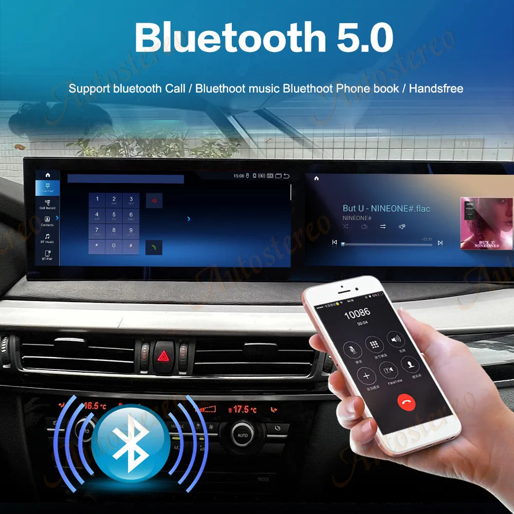 ID8 Dual Screen Carplay Android 13 For BMW X5 F15 X6 F16 X5M X6M 2014-2019 Car Multimedia Player GPS Navigation Head Unit Media