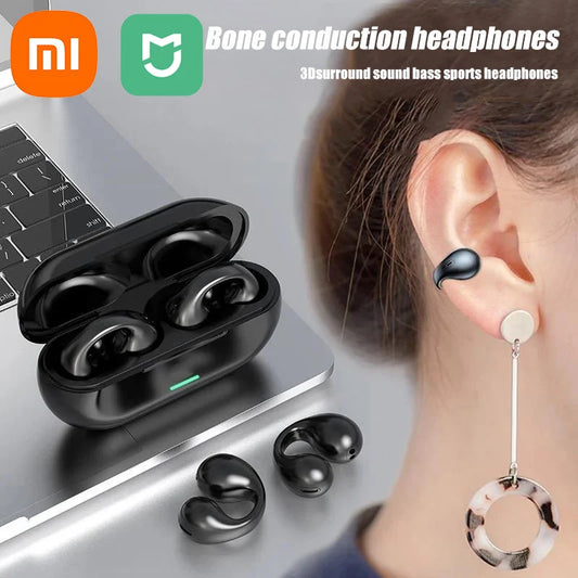 Xiaomi Mijia Bone Conduction Headphones Wireless Bluetooth 5.3 Compatible 3d Surround Sound Bass Ear Clip-on Sports Headphones