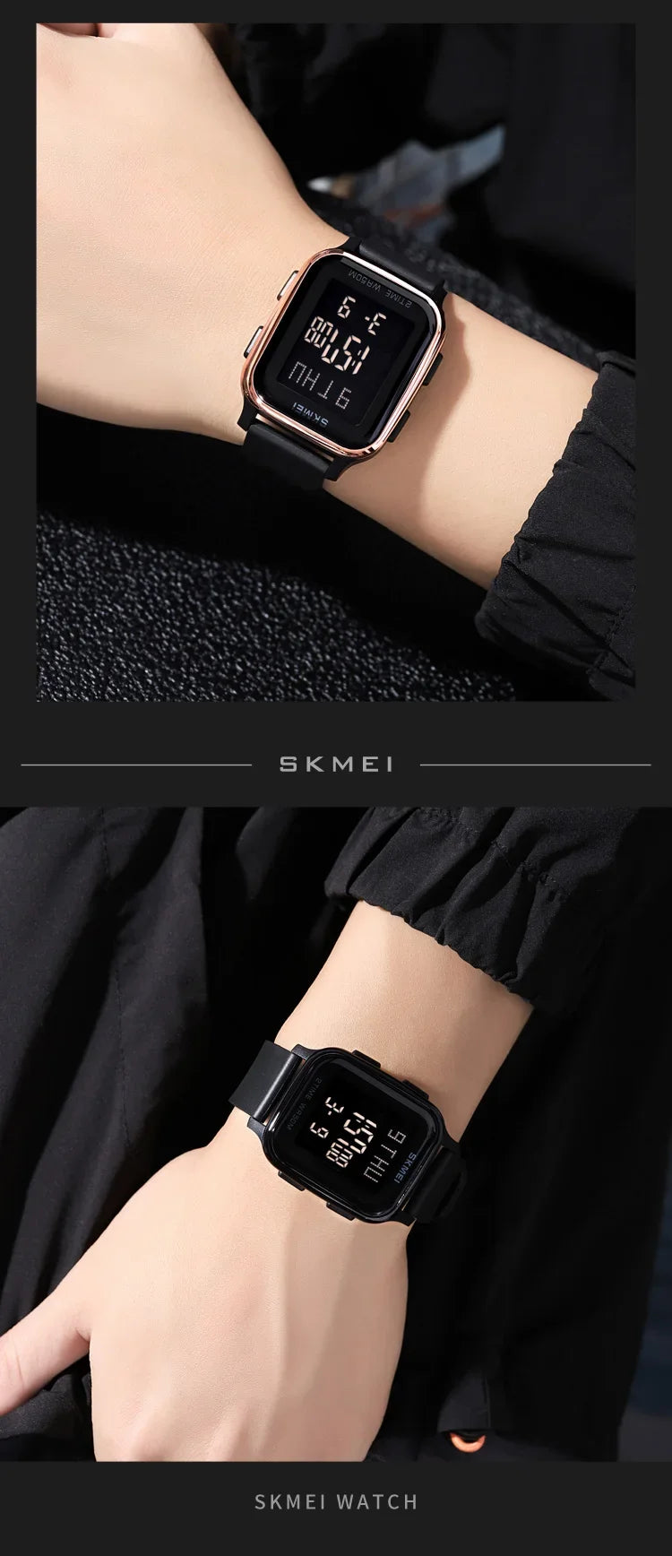 SKMEI 1858 Sports Watch for Men Waterproof Countdown Electronic LED Display Digital Wristwatches Mens Clock Reloj Hombre 1859