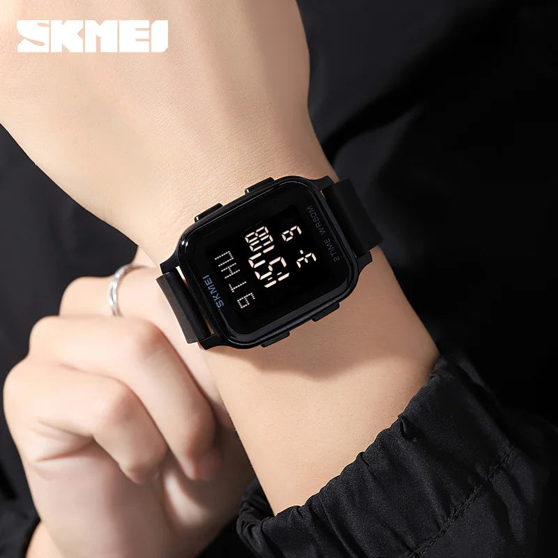 SKMEI 1858 Sports Watch for Men Waterproof Countdown Electronic LED Display Digital Wristwatches Mens Clock Reloj Hombre 1859
