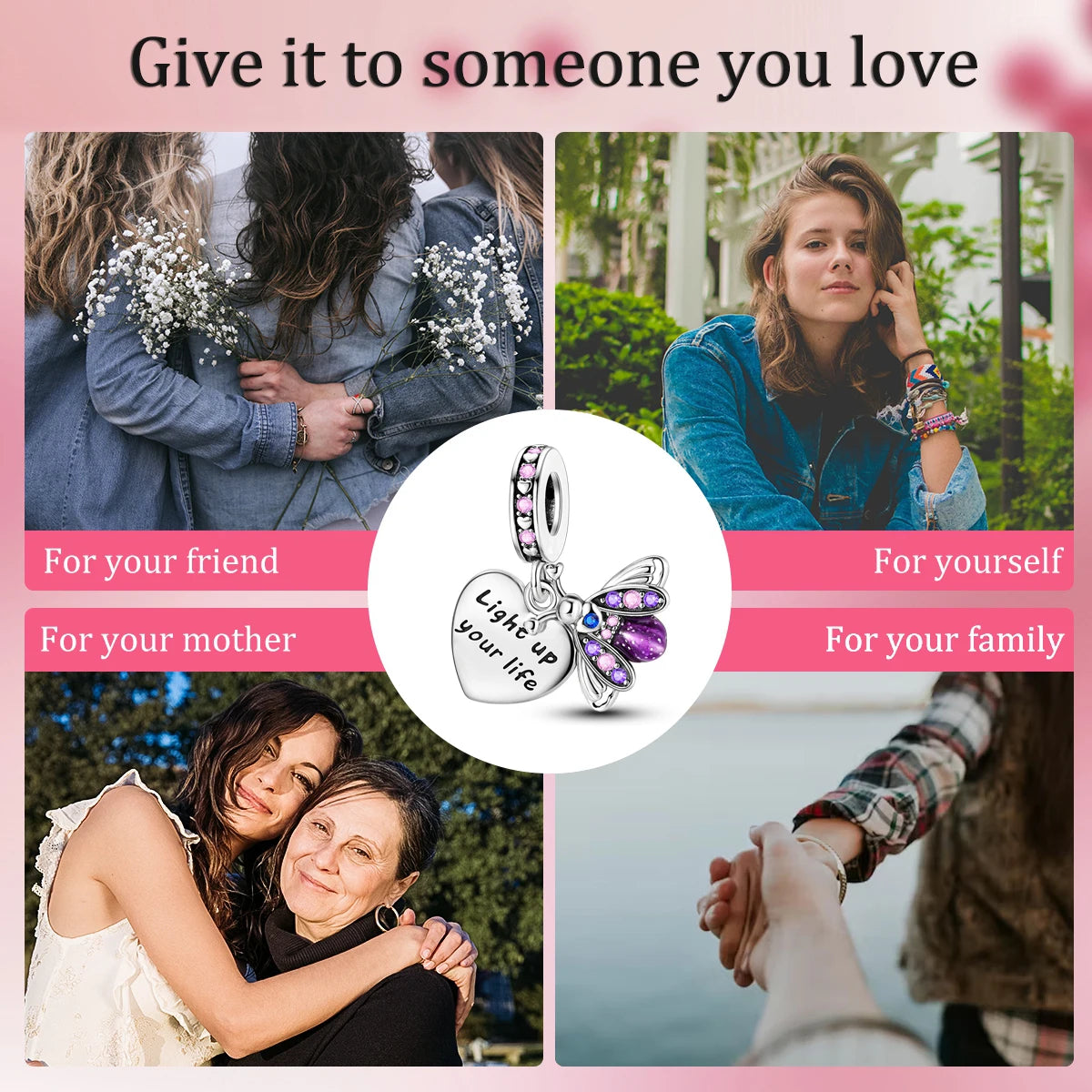 925 Silver Plated Firefly Pizza Cake Charms Fit Original Pandora Bracelet Making Fashion Jewelry