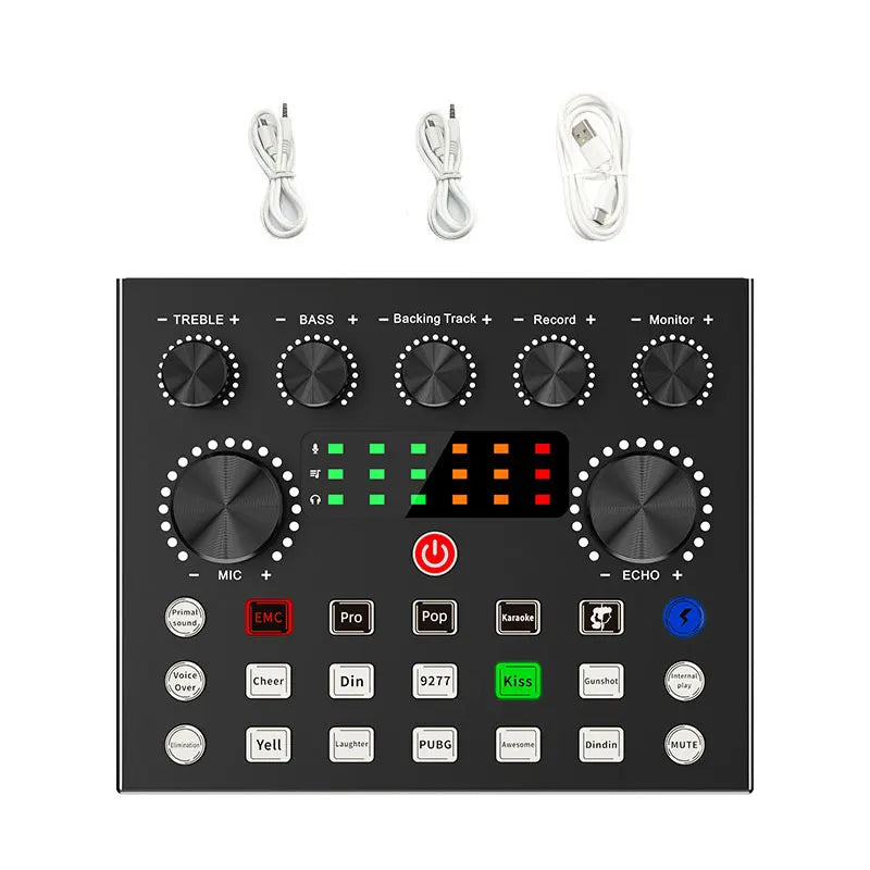 Professional Podcast Music Studio Recording Karaoke Condenser Microphone Game Live Broadcast KTV Sound Audio Card Kit for Stream