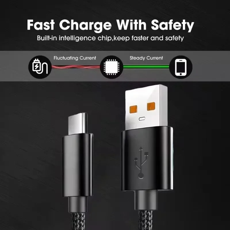 120W USB To Micro Type C Super Fast Charging Cable for Android Samsung Xiaomi Data Cable USB To TypeC Micro Charger 1M 1.5M 2M