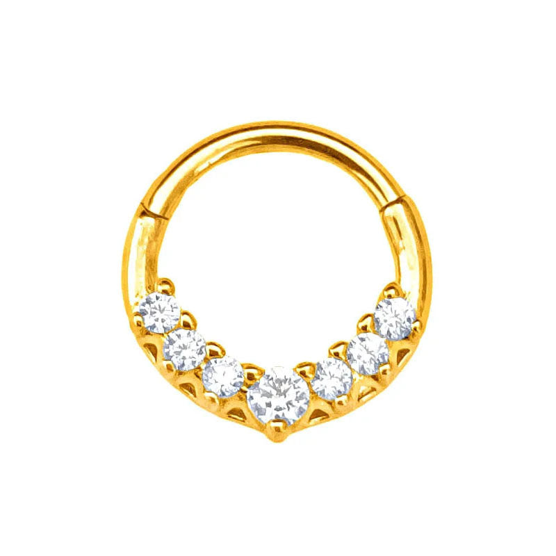 Women's Stainless Steel Dropper Zircon Nose Ring