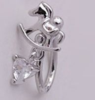 Women's Butterfly Water Drop Fake Perforated Nose Ring