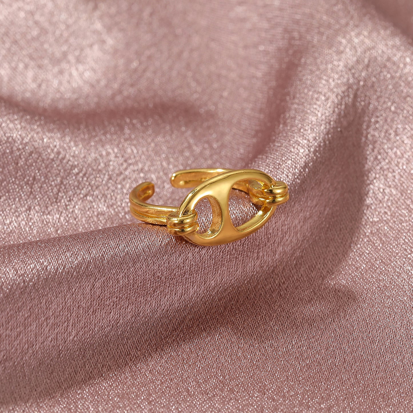 Pig Nose Index Finger Ring Ins Cold Wind Retro Oval  Ring