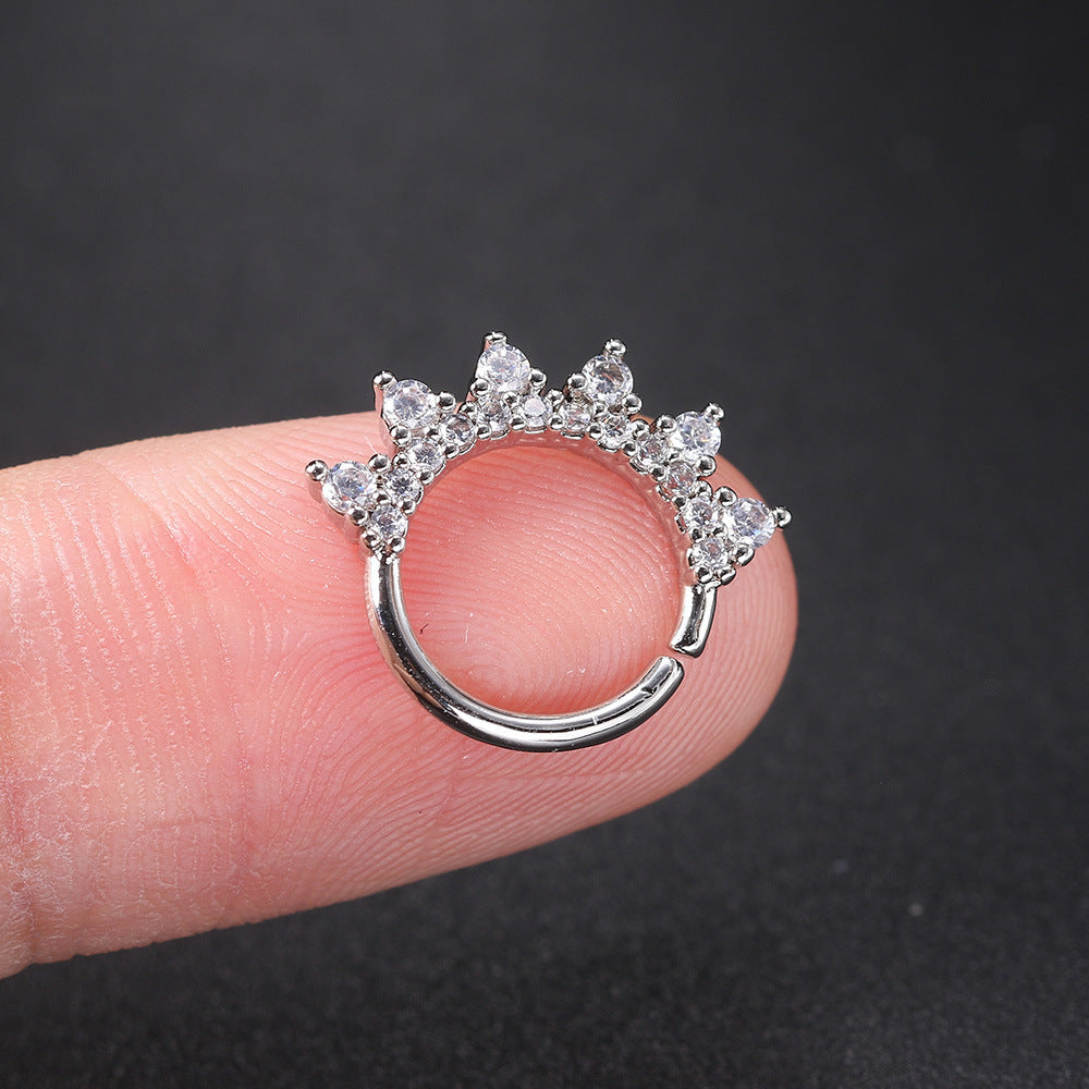 European And American Style Personalized Zircon Nose Ring