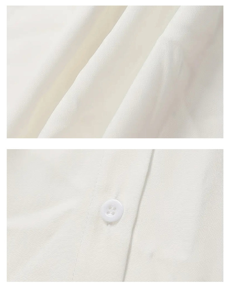 Irregular Lace White Shirt For Women