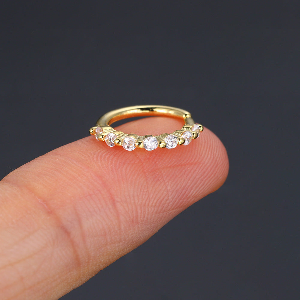 European And American Style Personalized Zircon Nose Ring