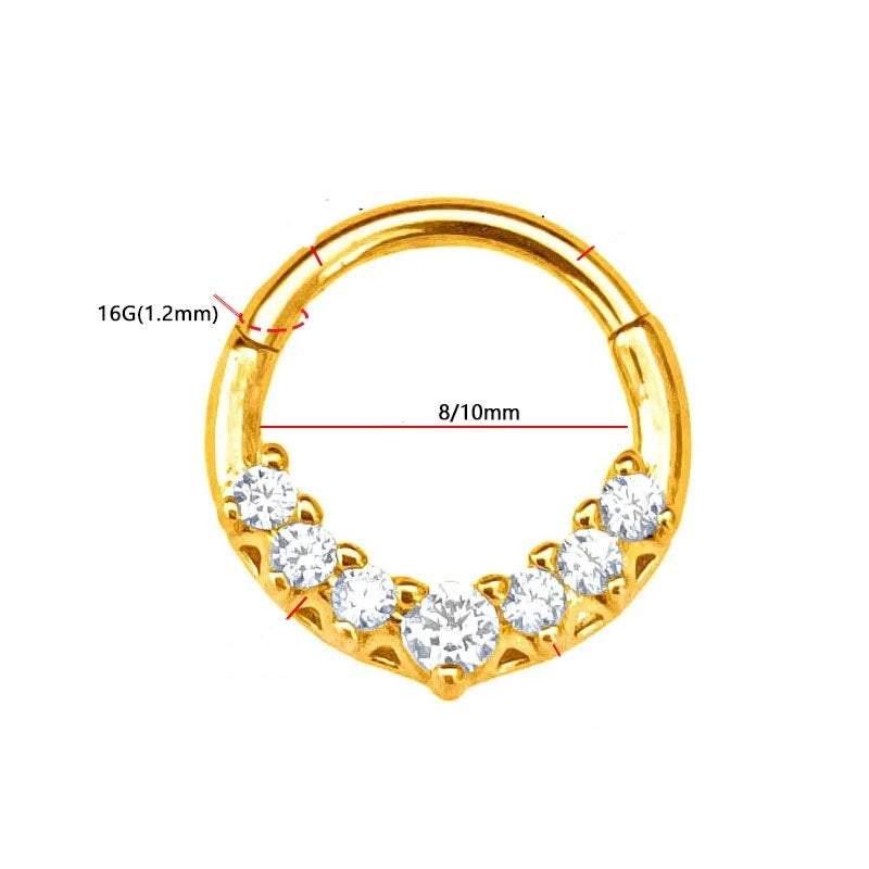 Women's Stainless Steel Dropper Zircon Nose Ring