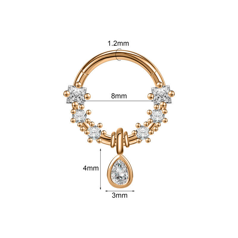 Closed Ring Star Ball Pendant Nose Ring Personality Piercing Jewelry