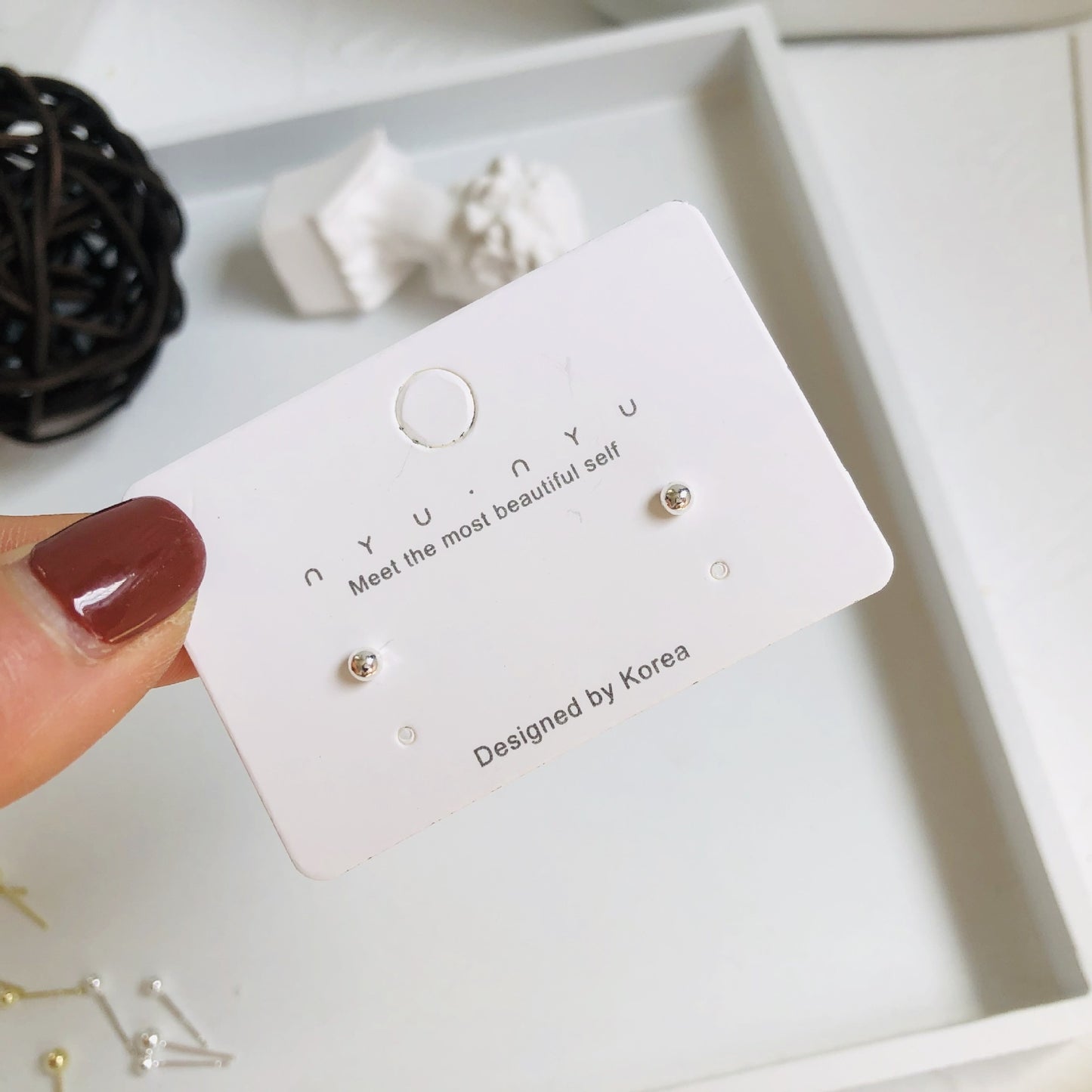 Sterling Silver Needle Mini 3-4mm Beanie Small Ear Studs