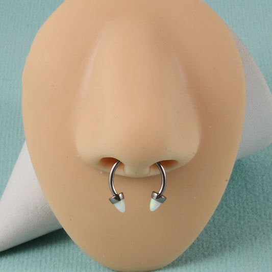 Opal Internal Thread Lip Ring Internal Thread Horseshoe Nose Ring
