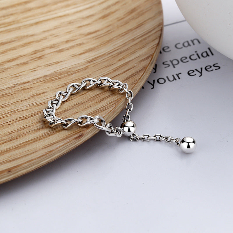 Small Pig Nose Tassel Chain Adjustable Ring