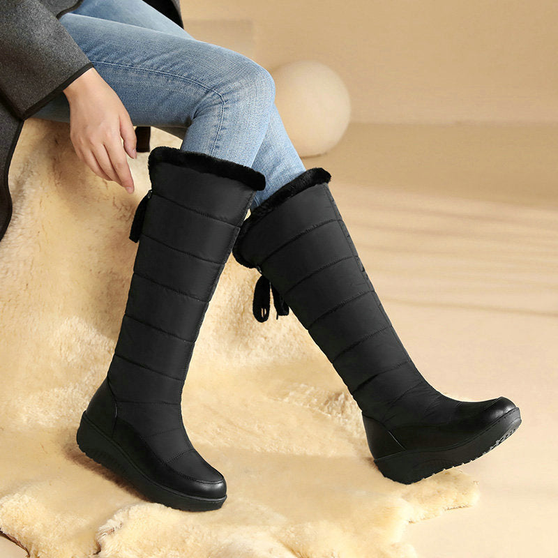 Women's Mid-calf Comfortable Platform Waterproof Down Cotton Snow Boots