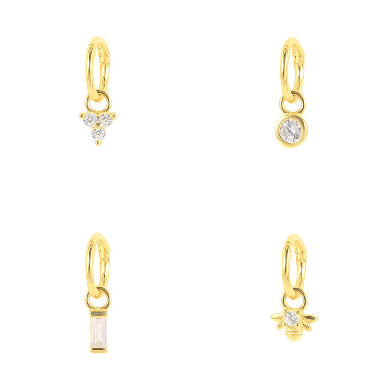 Nose Ring Bee Geometric Diamond Ear Cuff