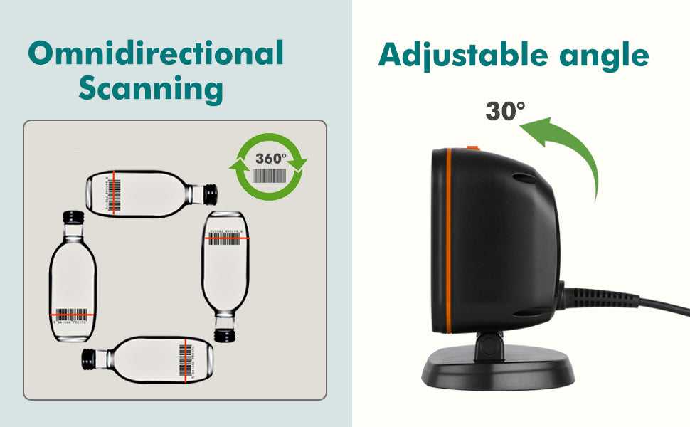 2D Omnidirectional Barcode Scanner QR Code Desktop Barcode Reader for Supermarket Auto Sense Data Matrix PDF417 barcod scanners