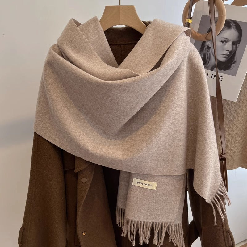 Women's Solid Color Scarf Winter All-matching High-grade Shawl