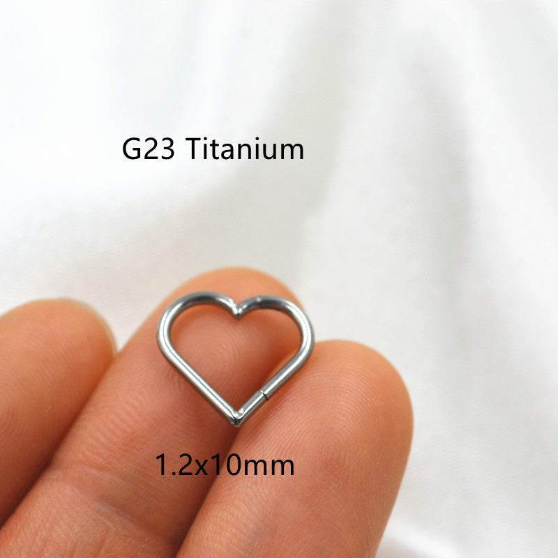 Titanium Alloy Body Piercing Heart Nose Ring