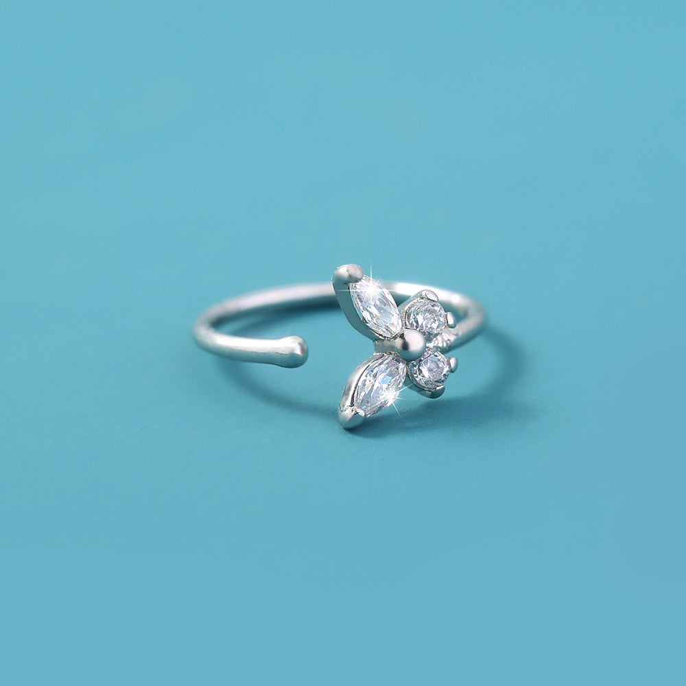 Simple micro diamond nose ring zircon geometric piercing nose clip small exquisite accessories female