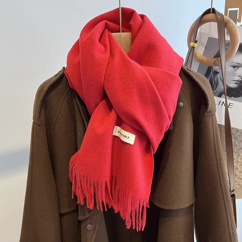 Women's Solid Color Scarf Winter All-matching High-grade Shawl