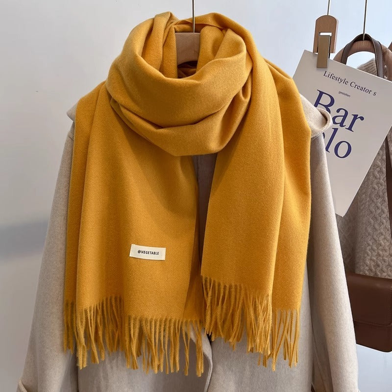 Women's Solid Color Scarf Winter All-matching High-grade Shawl