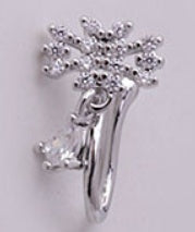 Women's Butterfly Water Drop Fake Perforated Nose Ring