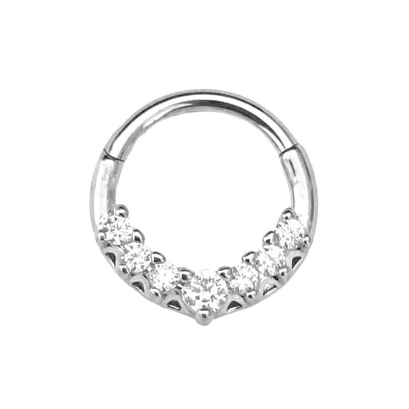 Women's Stainless Steel Dropper Zircon Nose Ring