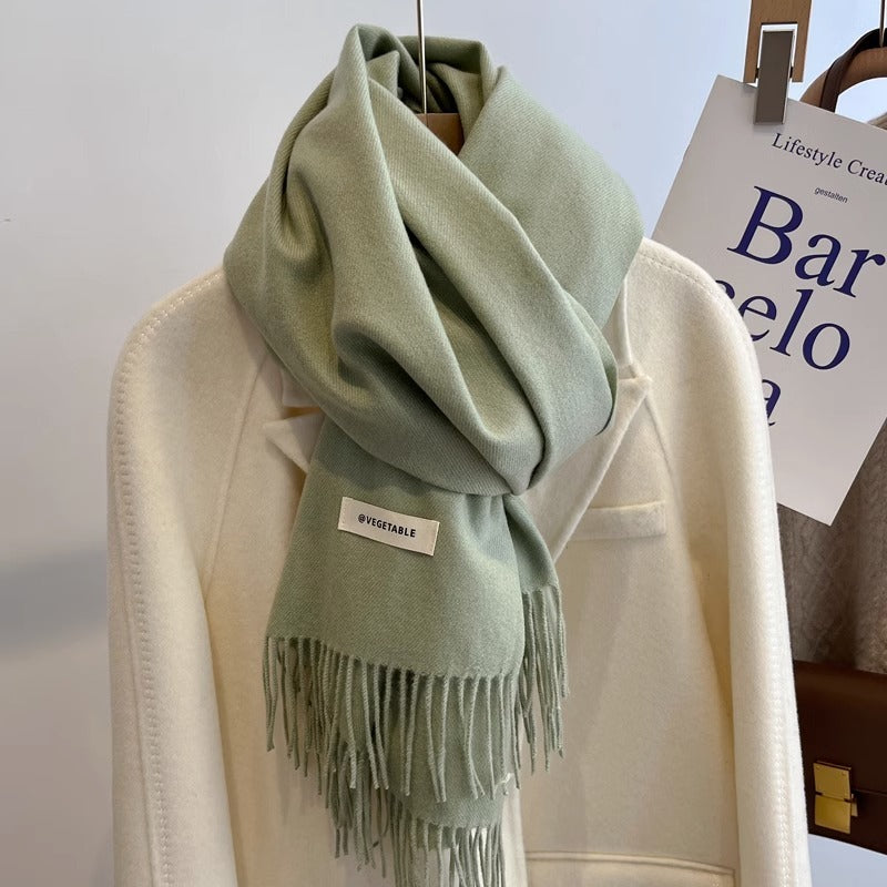 Women's Solid Color Scarf Winter All-matching High-grade Shawl