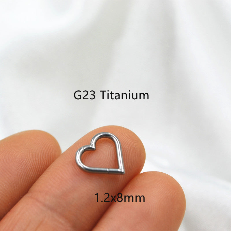 Titanium Alloy Body Piercing Heart Nose Ring