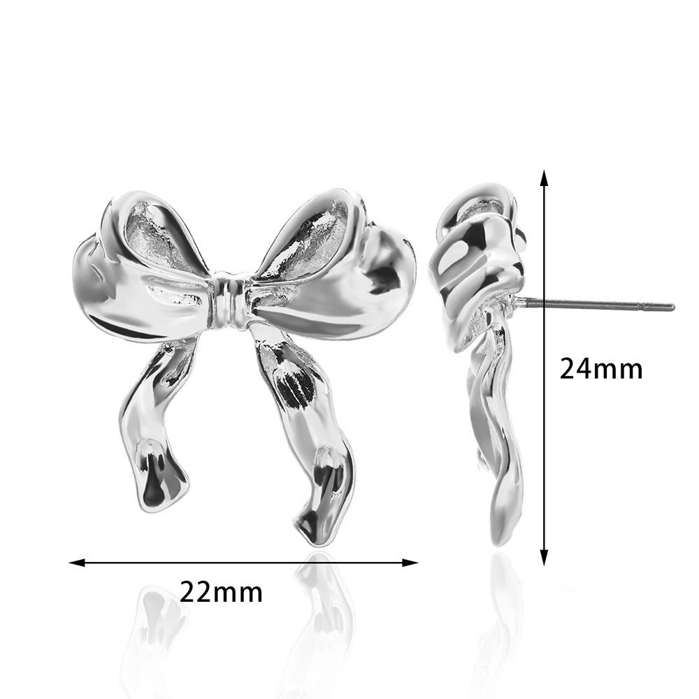 Bow Temperament Geometric Earrings Trendy Personality
