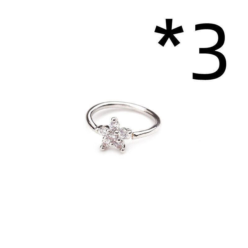 Nose Piercing Body Jewelry Ring Tiny Flower Helix