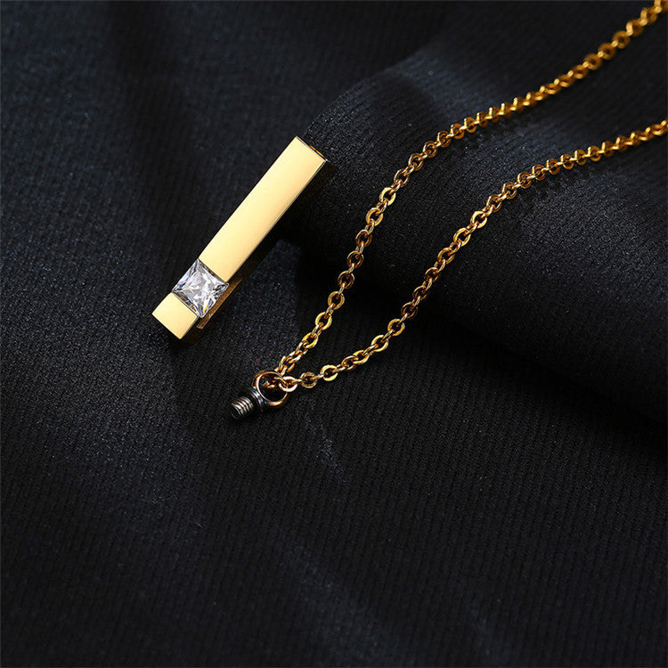 Stainless Steel Perfume Bottle Pendant Necklace
